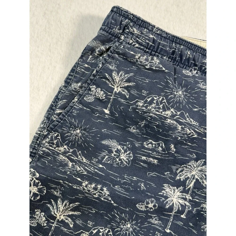 Gap Twill Jogger Shorts Men's M Elastic Waistband Drawstring Tropical Hawaiian